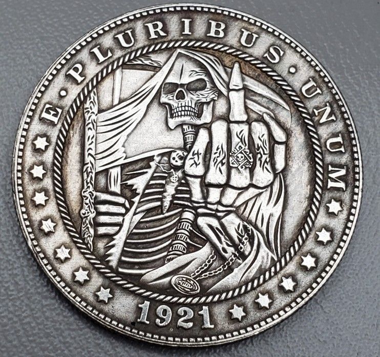 Morgan Dollar Skull Hobo Commemorative Coin 