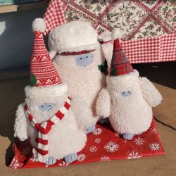 Large Christmas Plush Yeti Family