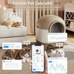 Homall Self-Cleaning Cat Litter Box with App Control, Safety Protection, WiFi, Automatic, Waste Bags, $130 brand new in box 