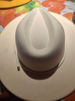 White fashion hat
