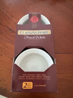 NEW! Corningware 6 Ramekins French White