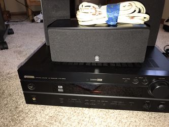 NEW LOWER price Srd Sound 5 Yamaha speakers and Receiver PLUS Subwoofer and Rocketfish Router