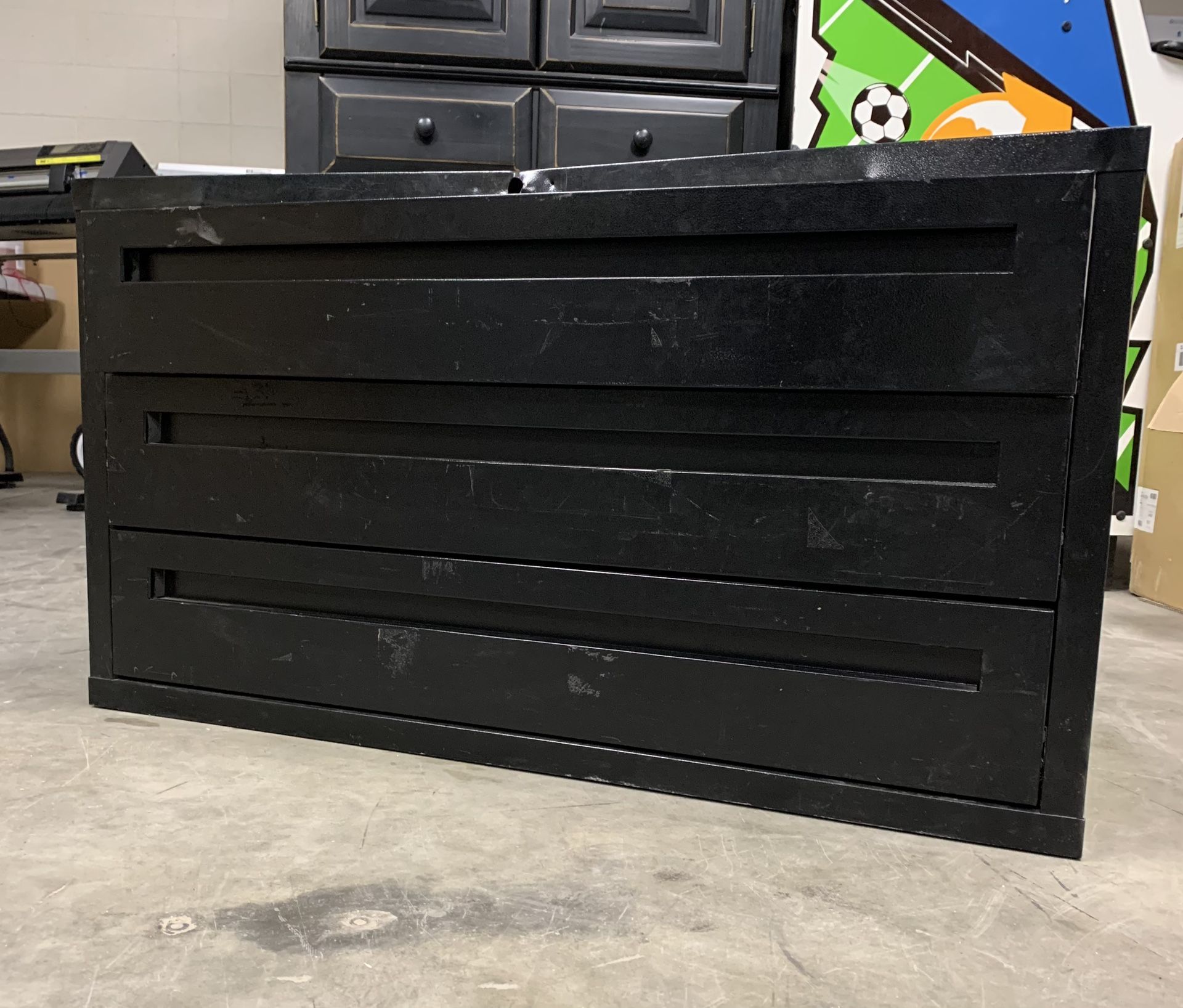 Black Steel File Cabinet 