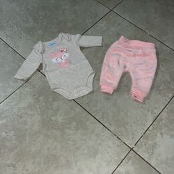 bon bébé Baby Girl’s Onesie and Pants Set, Size 0-3 Months 
