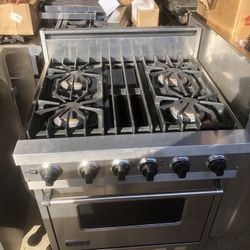 Viking 30” Stainless Steel Dual Fuel Gas Range Stove 
