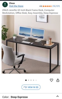 63” Deep Espresso Desk (Zinus Jennifer)