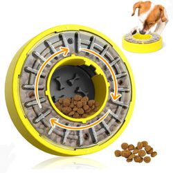 New Slow Feeder Dog Bowl Dog Puzzle Toy Feeder 11.8In for All Dogs Slow Feeder Bowl Puppy Rotate Lid Puzzle Games Keep Dog Busy Puzzle Toy Dog Food 