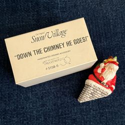 DEPT. 56 SNOW VILLAGE “Down The Chimney He Goes” Santa Accessory 