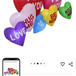 6 Foot Long  Blow And Light Up Valentine's Day Decor