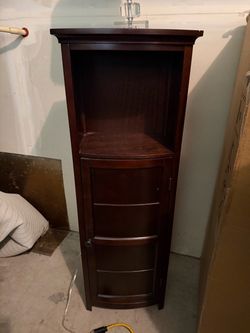 Dark Wood Thin Cabinet