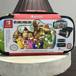 Nintendo Switch Super Mario Deluxe Travel Case Adjustable Stand NEW