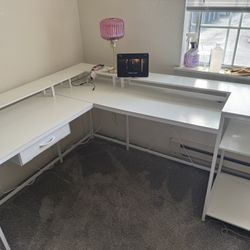 L Shaped Power Strip Desk 