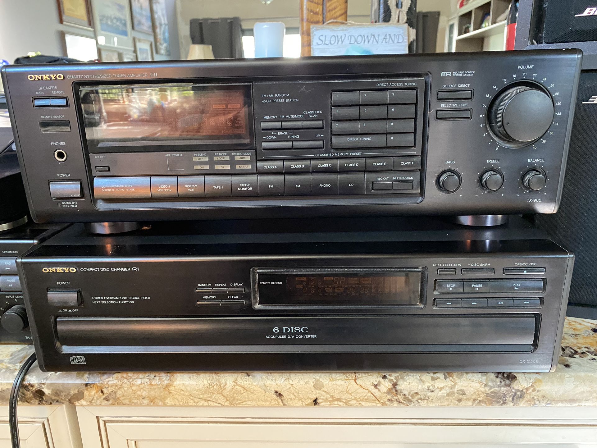 ONKYO STEREO SYSTEM WITH BOSE SPEAKERS