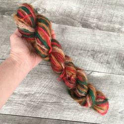 Earth Tones Variegated Mohair or Wool Blend Yarn
