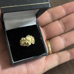 10K Gold Nugget Ring Size 7 