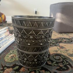 Small Black/Grey Bathroom Trash Can