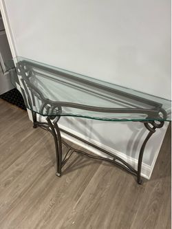 Glass Top Console Table
