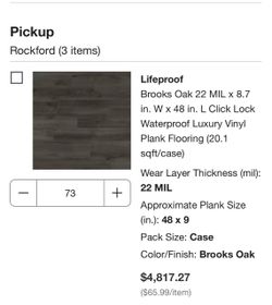 Lifeproof vinyl floors. Description is in the picture.