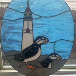 Stained Glass Puffins 