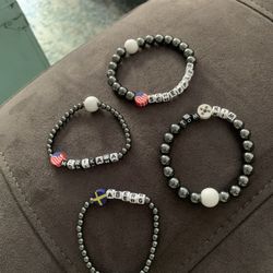 PGA Golf Player Beaded Handmade Hematite Bracelets(See Description For Individual Pricing) 