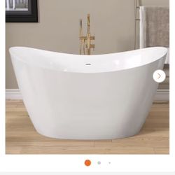 GS31951 51 in. x 27.5 in. Freestanding Deep Soaking White Bathtub Oval