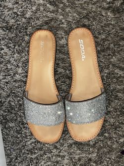 Sparkle Slides Sandals Size 8