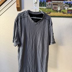 Men’s Gray V-Neck T-Shirt – 4XL 
