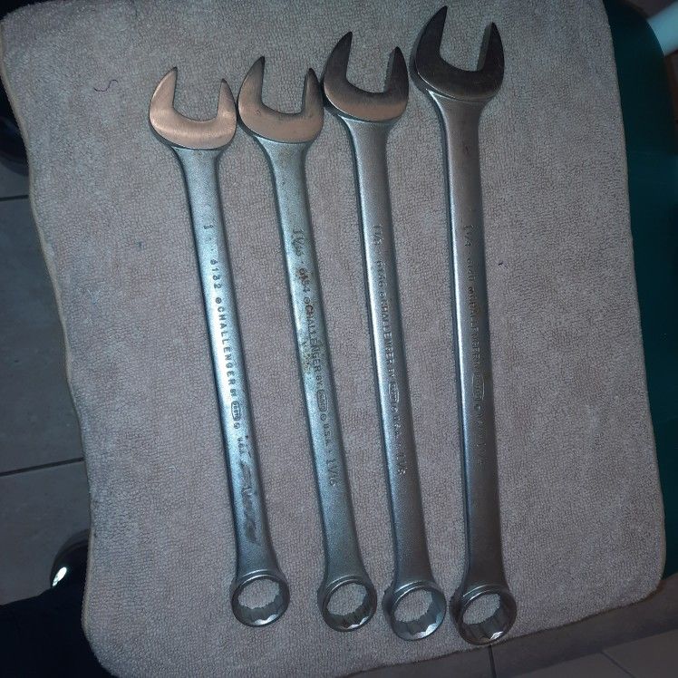 Challenger By Proto Big Wrenches 4 PC Set. 1-1/4, 1-1/8, 1-1/16, & 1". Good!