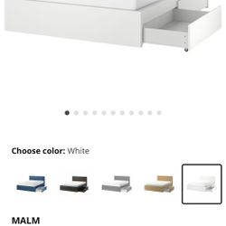IKEA MALM QUEEN BED with 4 Storage Drawers