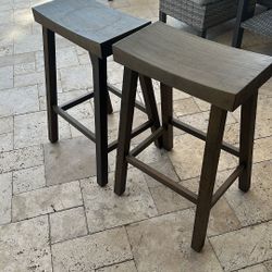 Two Saddle Seat Stools 