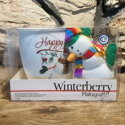 Pfaltzgraff Winterberry Happy Holidays Snowman Mug & Ornament 20 fl. oz. - Brand New 