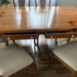 Dining Room Table 6x3.4 Strong Table  Whit 6 Chairs 