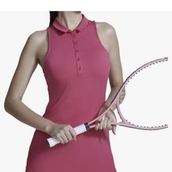 Women’s Medium Or Large AugIris Tennis/Golf Dress  Sleeveless Button Up With Shorts Athletic NEW