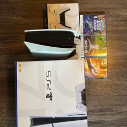 Sony PlayStation 5 Slim Console  With Disk Slot, One Extra Controller And Three Game Disks