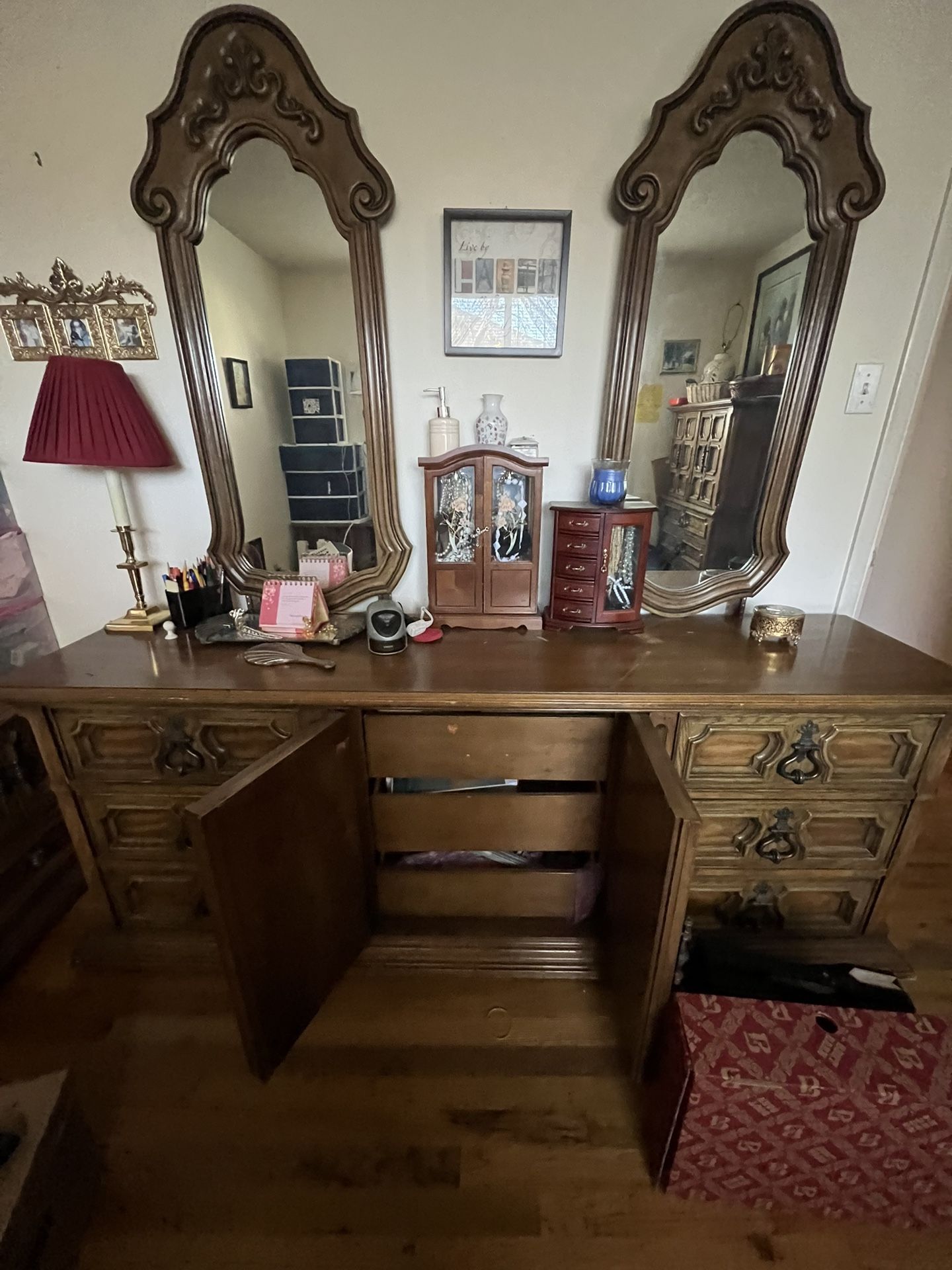 Mid-Century Dresser Set By Drexel