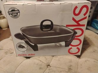 Cooks nonstick electric skillet with glass cover cooking easy clean