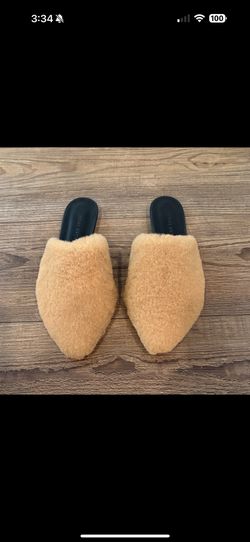 Jenni Kayne Shealing Mule Womenβs 38 US 7.5 Natural Tan Flat Mules Slide On Shoes