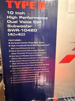 2 Type R - 10 inch High performance dual voice coil subwoofer
