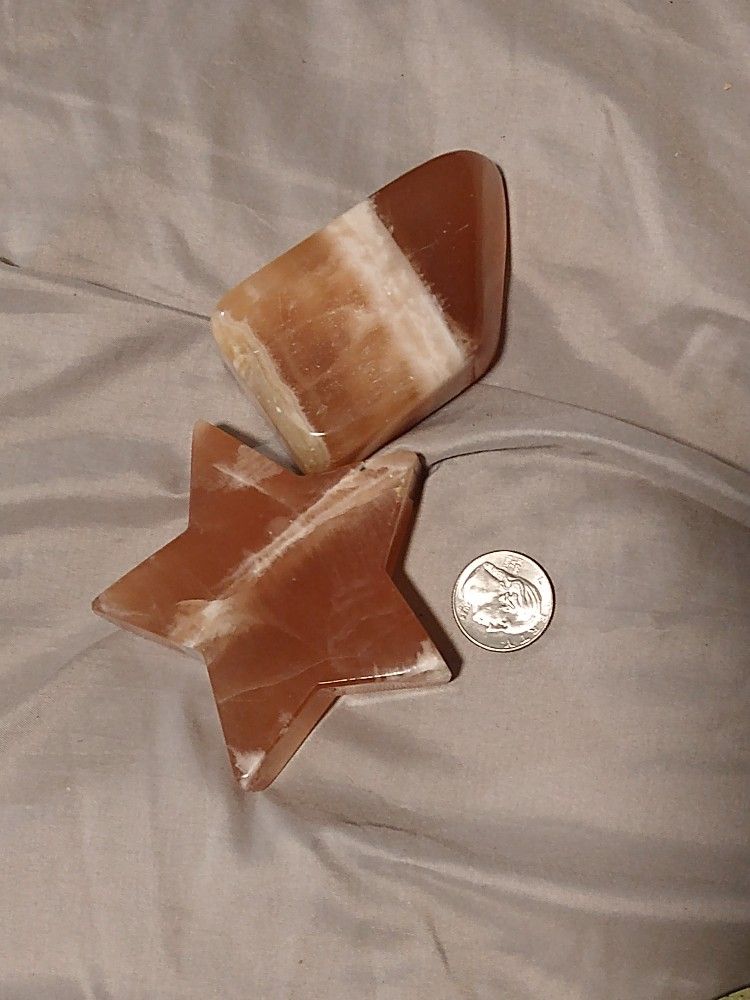 Honey Calcite Sculpture 2 Piece Deal