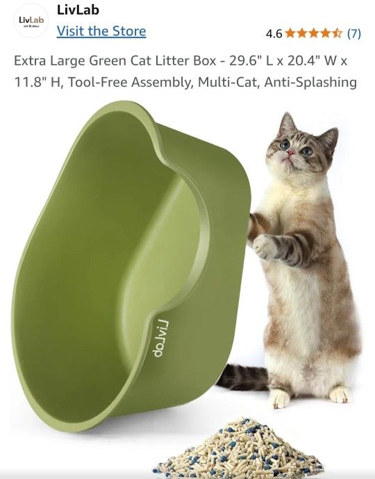 Extra Large Green Cat Litter Box