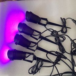 4 Spotlight With 8 Color Changing LED 15 Feet 110v Includes 2 Remotes