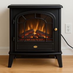 Electric Fireplace Heater – Classic Black Freestanding Design