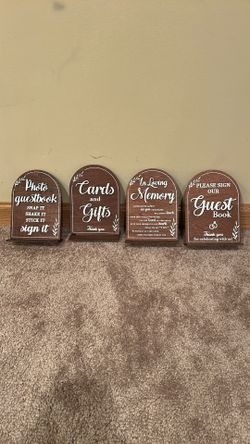 Wedding decor signs
