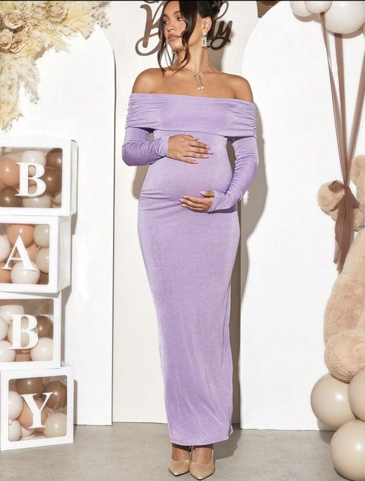 Purple Maternity Dress