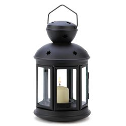 BLACK COLONIAL CANDLE LAMP