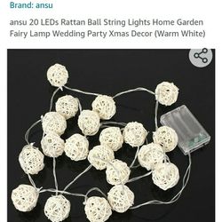 Rattan Ball Lights, 20 Pieces. New For Christmas.