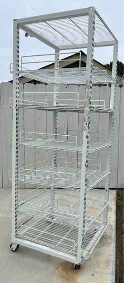 Storage rolling racks with adjustable shelves