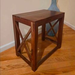 Rustic Solid Wood Side Table / End Table