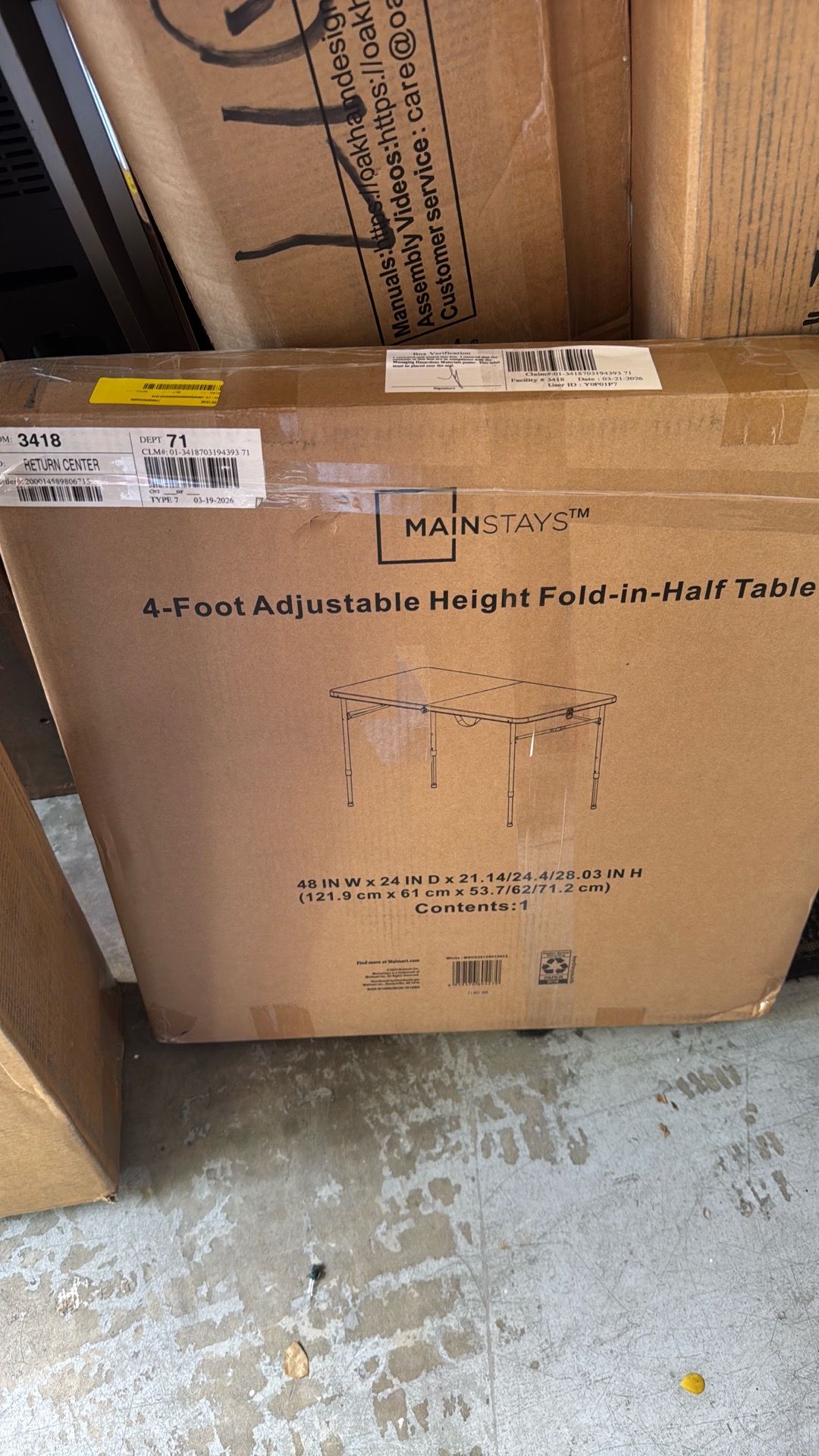Main stage 4 foot adjustable height, fold and half table fold and half table 4 foot adjustable height