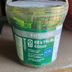 Hitachi #8 X 1 3/4-in 44 Mm 1,000ct Collated Screws For Subfloor